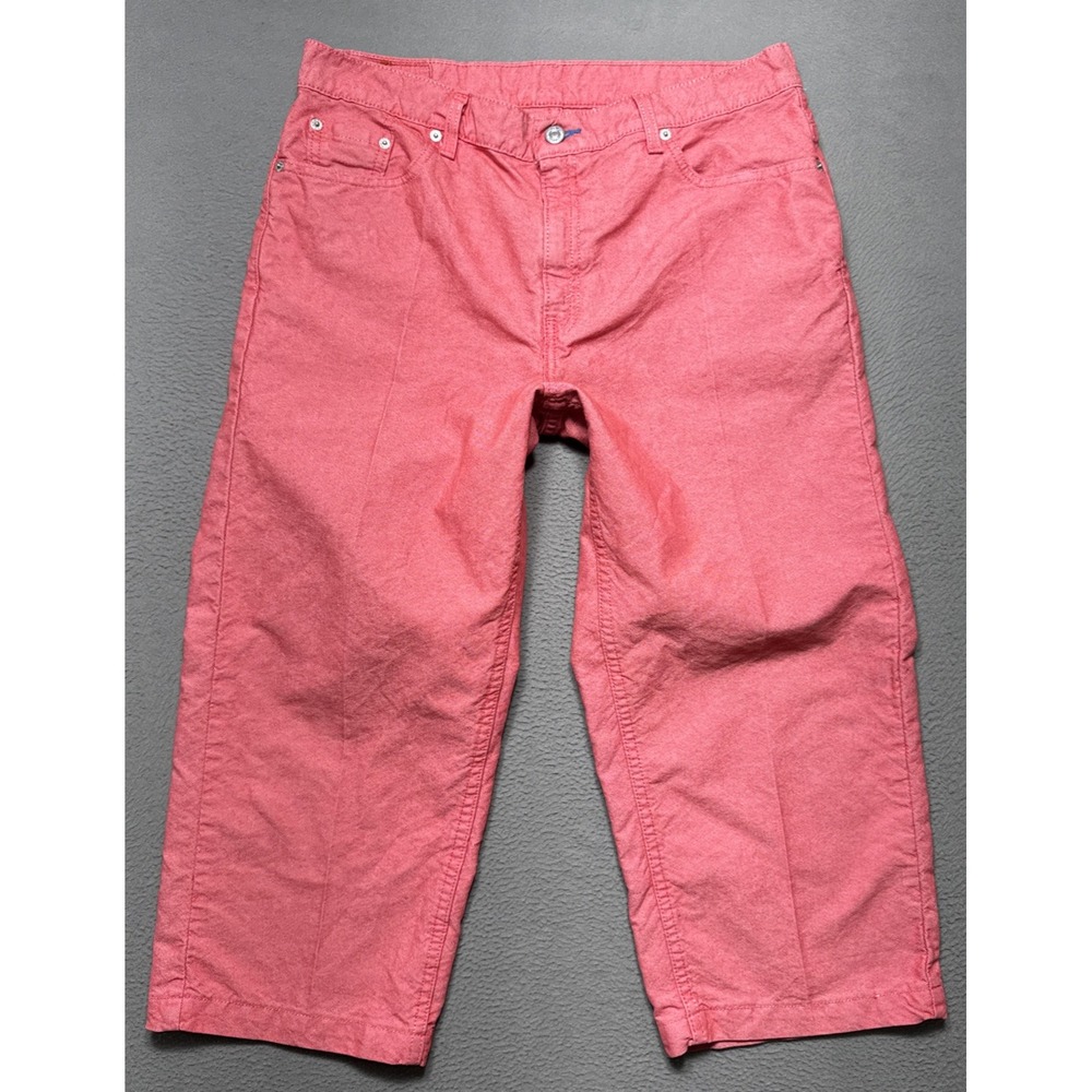 Vintage Levis 577‎ Crop Jeans Womens Sz 14 Mis Red Stone Wash Loose Straight Y2K